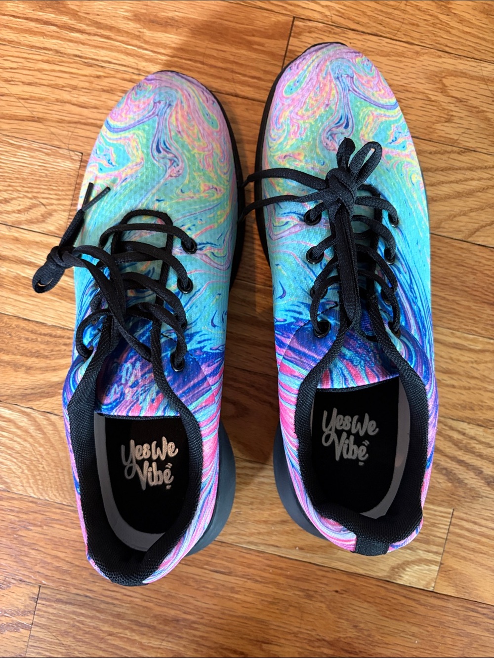 YesWeVibe Women's Multicolor Marble Athletic Sneakers